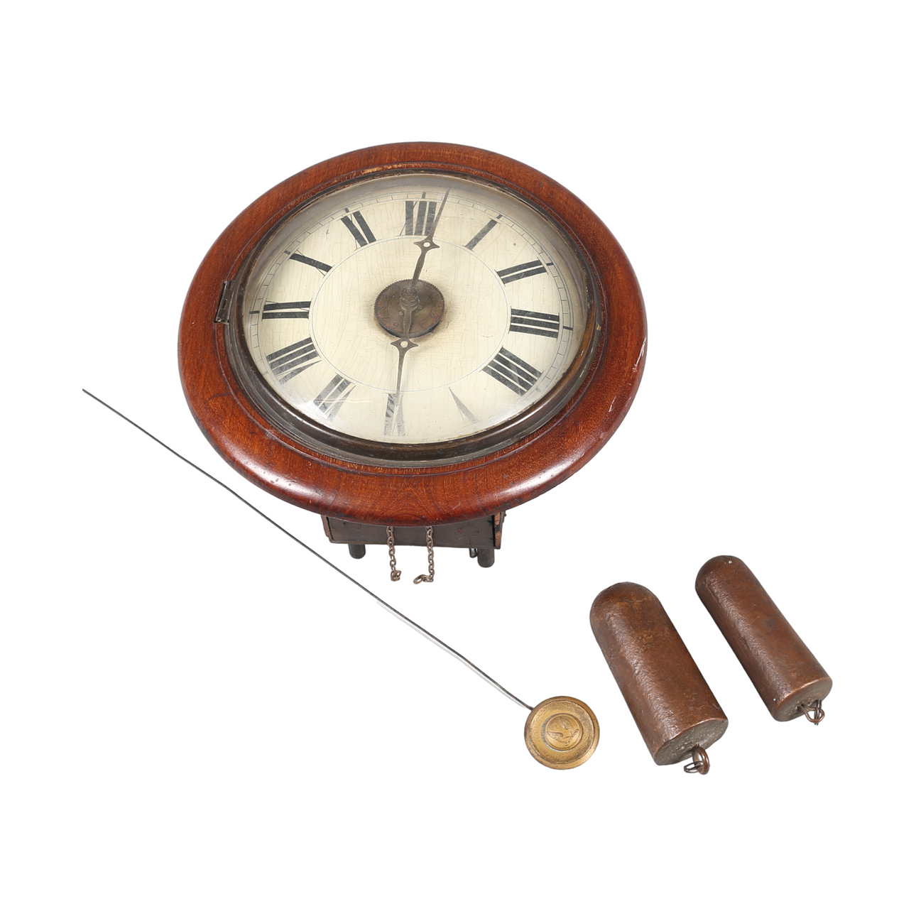 WALL CLOCK, Mahogany, "Postman Wall Clock", Victorian, 18th/19th century.