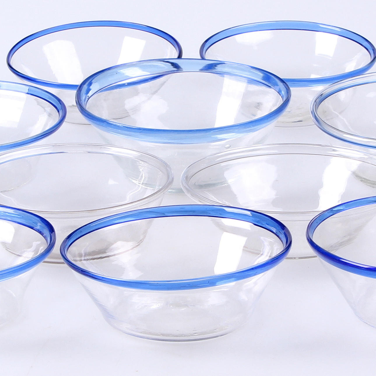 FILBUNKSSKÅLAR, 10 st. Glas, 1800/1900-tal.