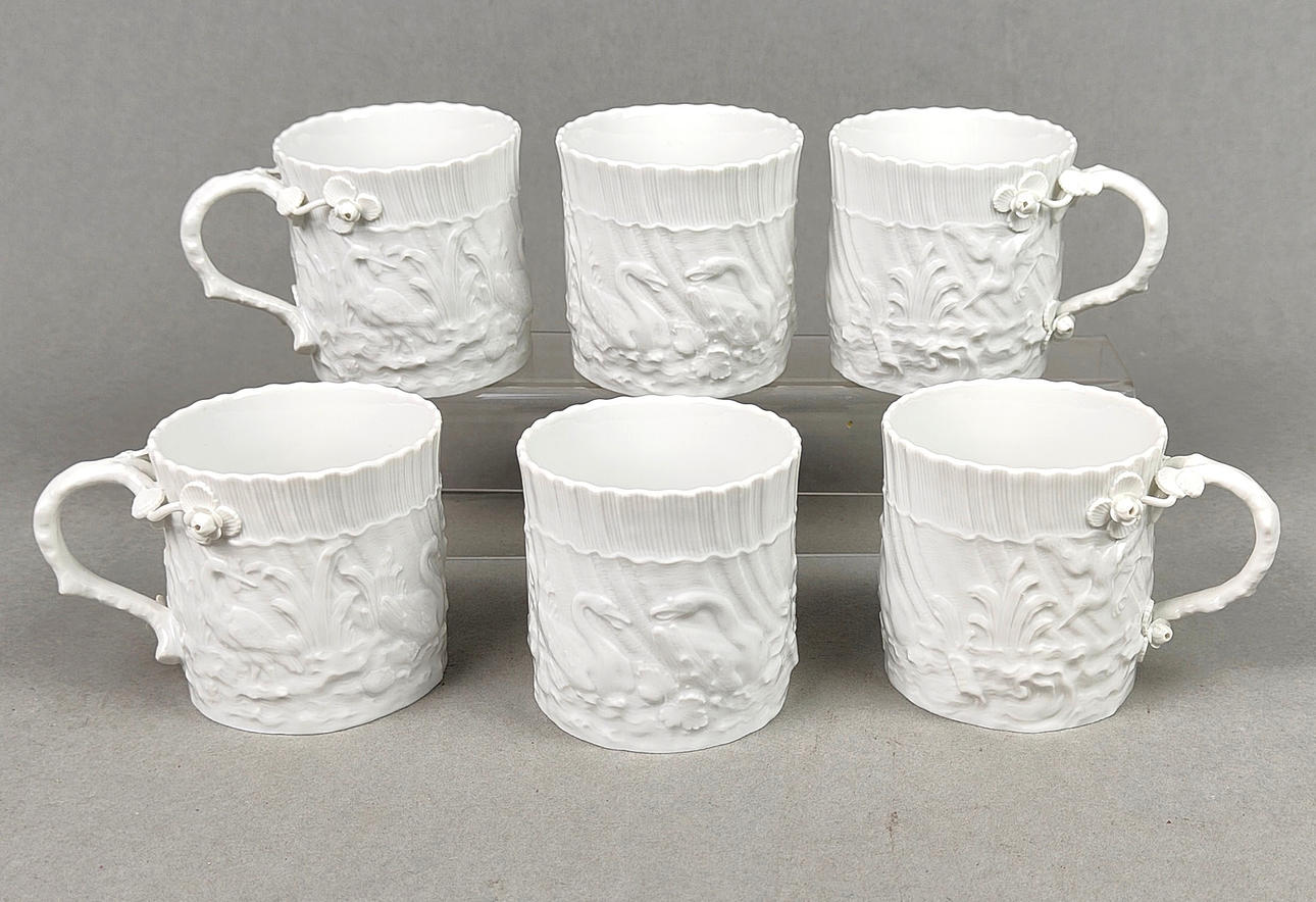 6 TASSEN MEISSEN, Schwanenservice.