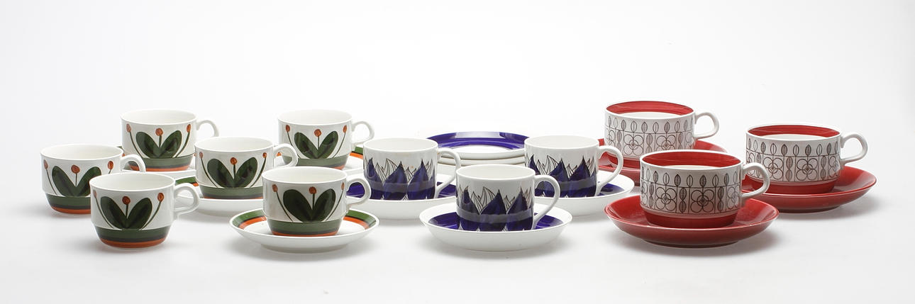 SERVISDELAR, 10 delar, flintgods, Rörstrand.