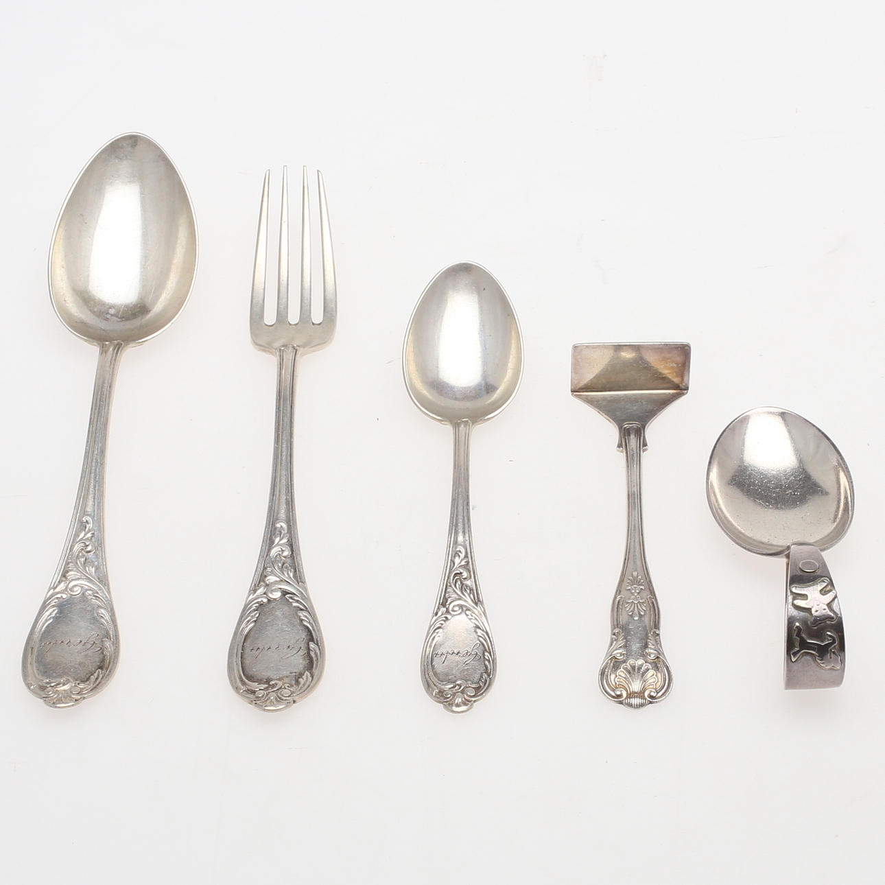 SILVERBESTICK, 5 st, vikt 152 gram, 1900-talets tidigare hälft.