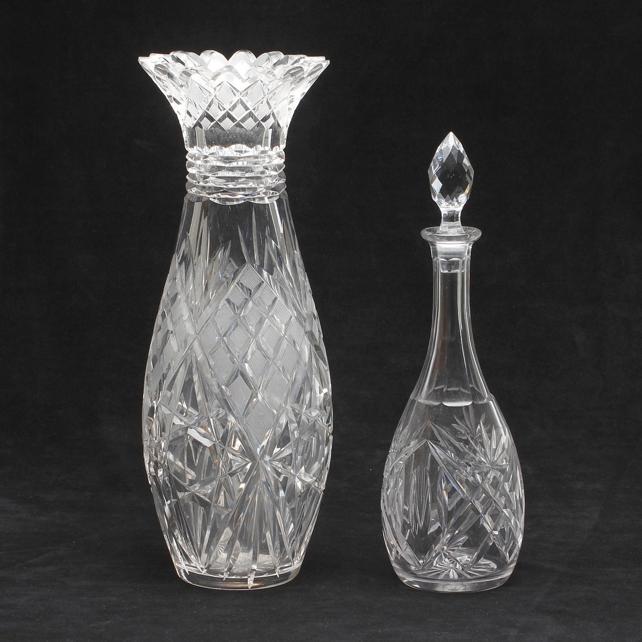 VAS OCH VINKARAFF, glas, 1900-tal.