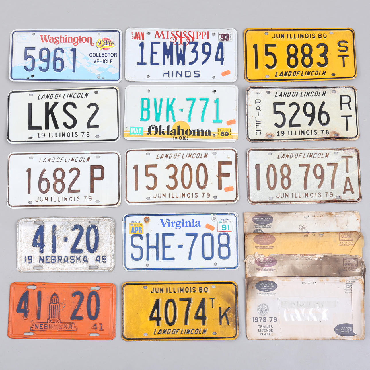 REGISTRERINGSSKYLTAR, 13 st, USA, 1900-tal.