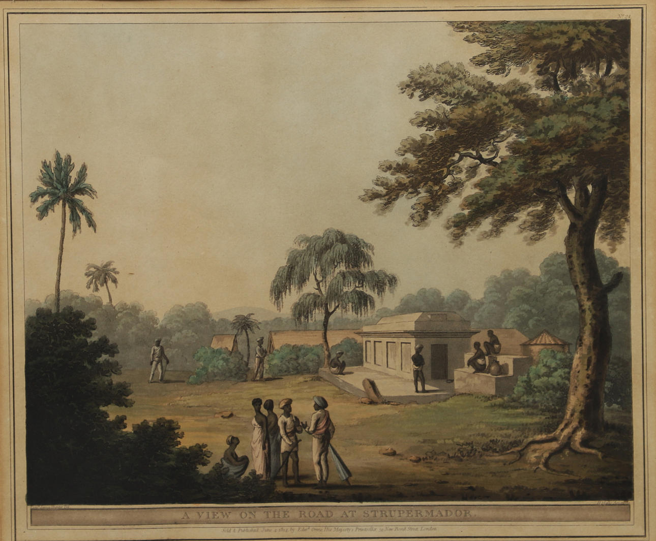 AFTER LIEUTENANT JAMES HUNTER (1755-1792). OVERFLOWING THE TANK AT STRUPERMADOR; A VIEW ON THE ROAD AT STRUPERMADOR (from `PICTORIAL SCENERY IN THE KINGDOM OF MYSORE`, pls.24, 25).