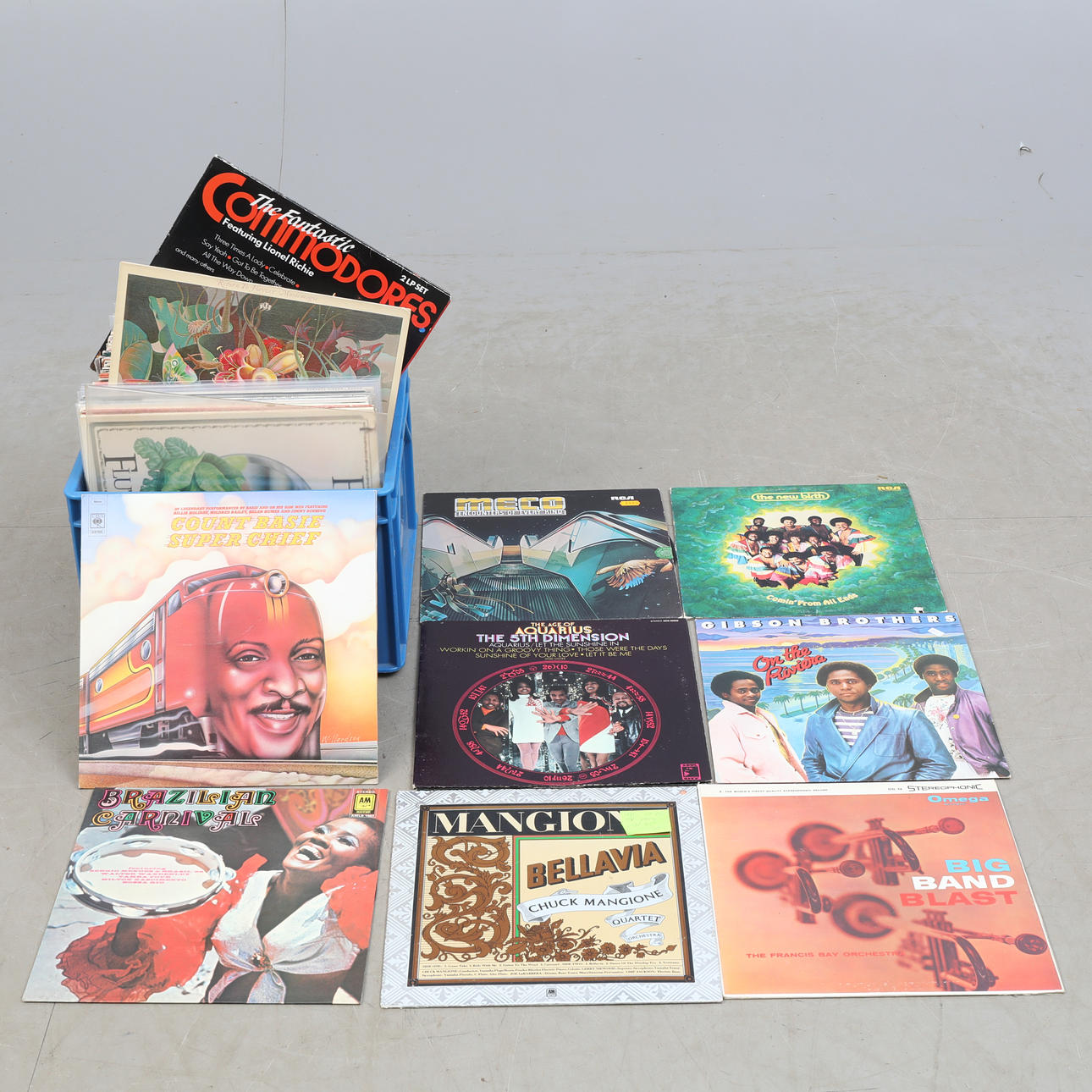 LP-skivor i back Soul, Disco, Jazz.