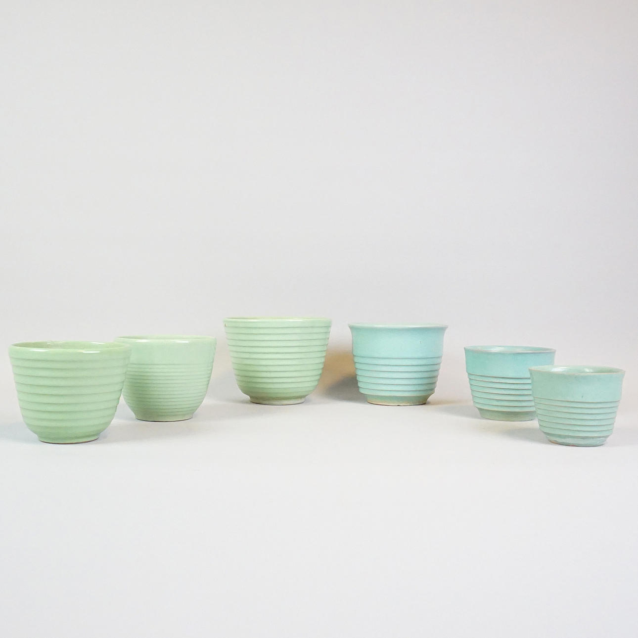 PARTI BLOMKRUKOR, 6 st, glaserade.