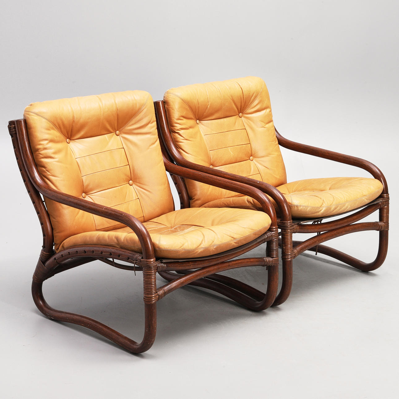 ARMCHAIRS, IKEA. A pair, model "Baden". 1970s.