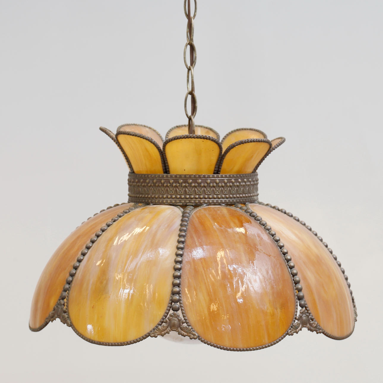 CEILING LAMP, Tiffany model, Miranda AB. 20th century.