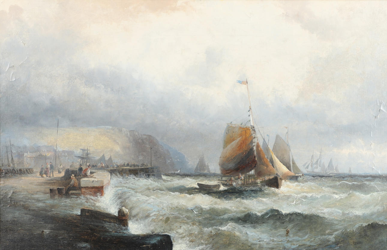 WILLIAM ANSLOW THORNBERY (FL.1858-1898). FRESH WEATHER ON THE COAST.