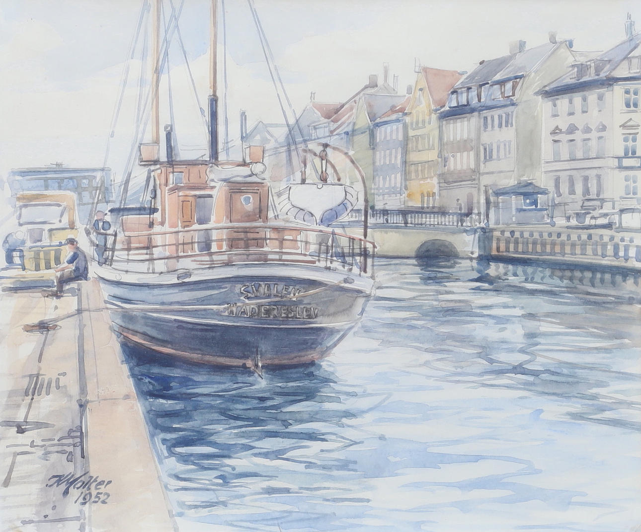 KAJ MOLTER. Watercolor, signed and dated 192.