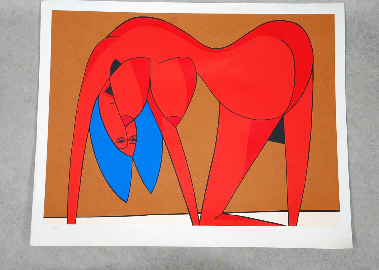 RALF ARZT. 1963-, färglitografi, signerad, numrerad HC 26/30.