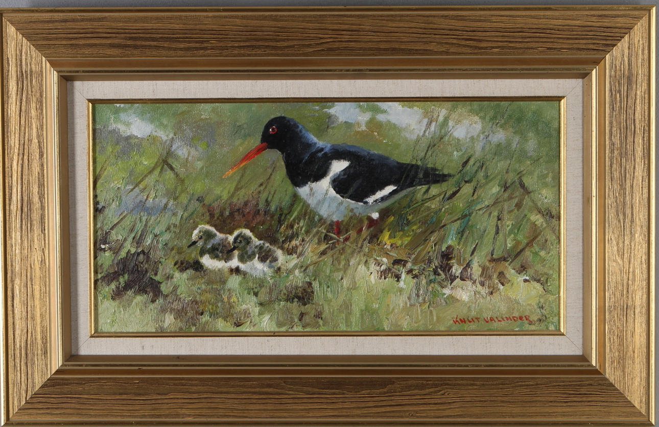 KNUT VALINDER. Strandskata, olja på duk, signerad.