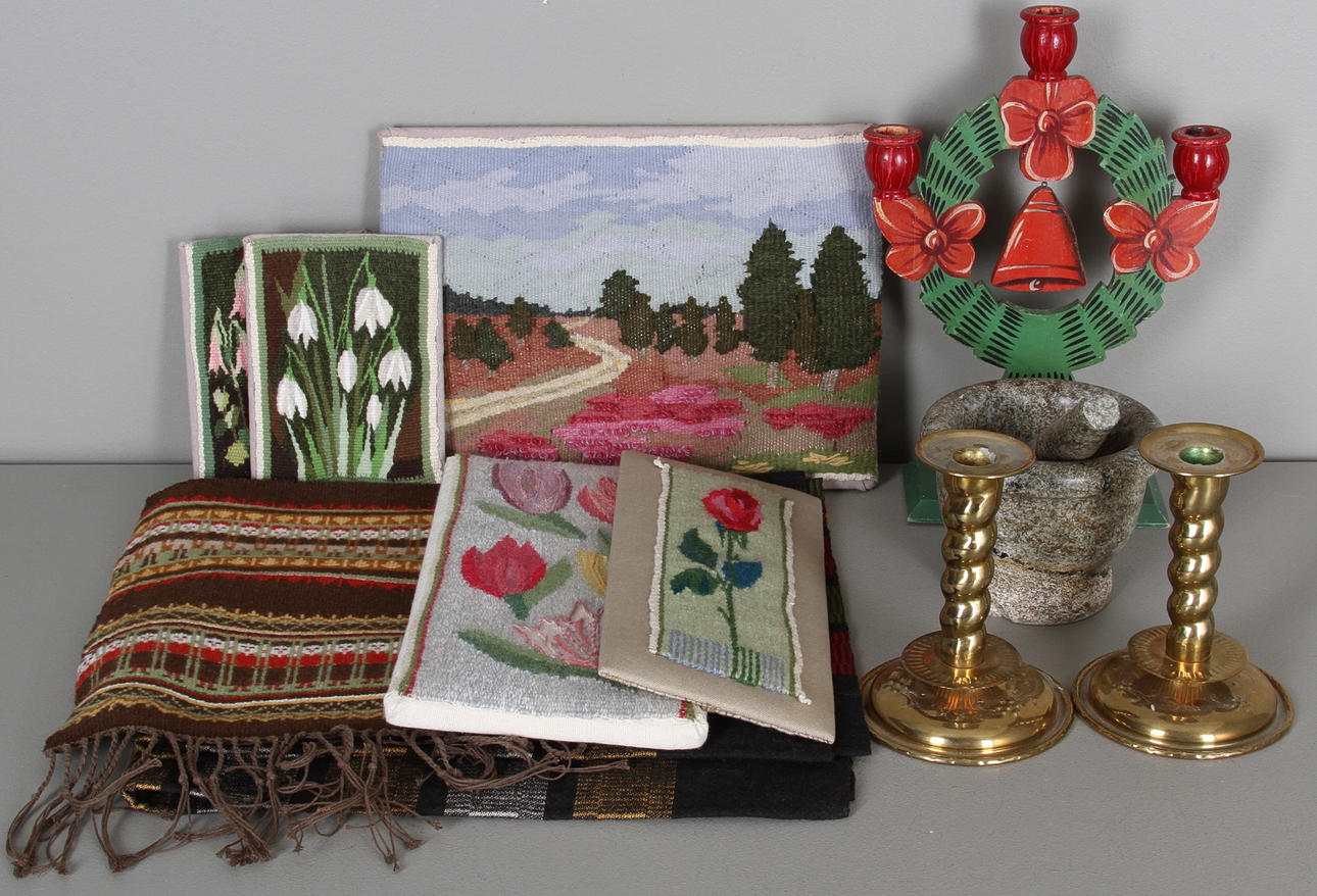 DIVERSE, 11 delar, textilier mm.