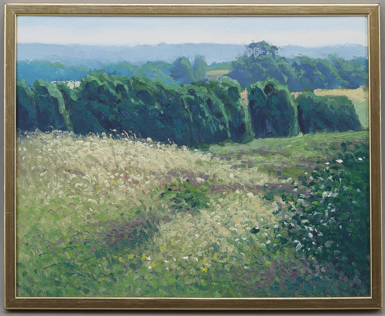 OIDENTIFIERAD KONSTNÄR. Summer landscape, oil on canvas, signed.