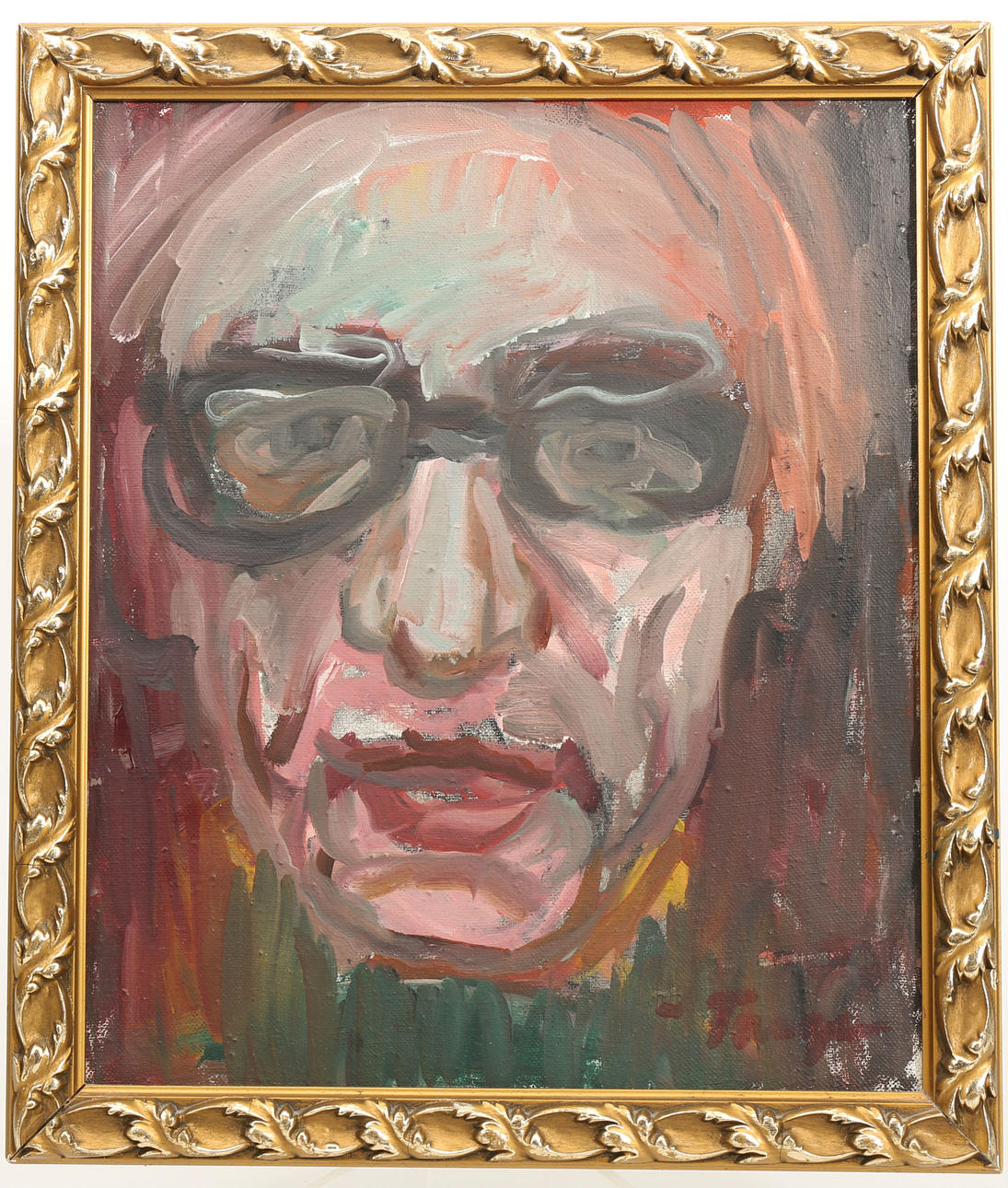 OLAF TANGEN. Olja på duk, Porträtt, signerad Tangen.