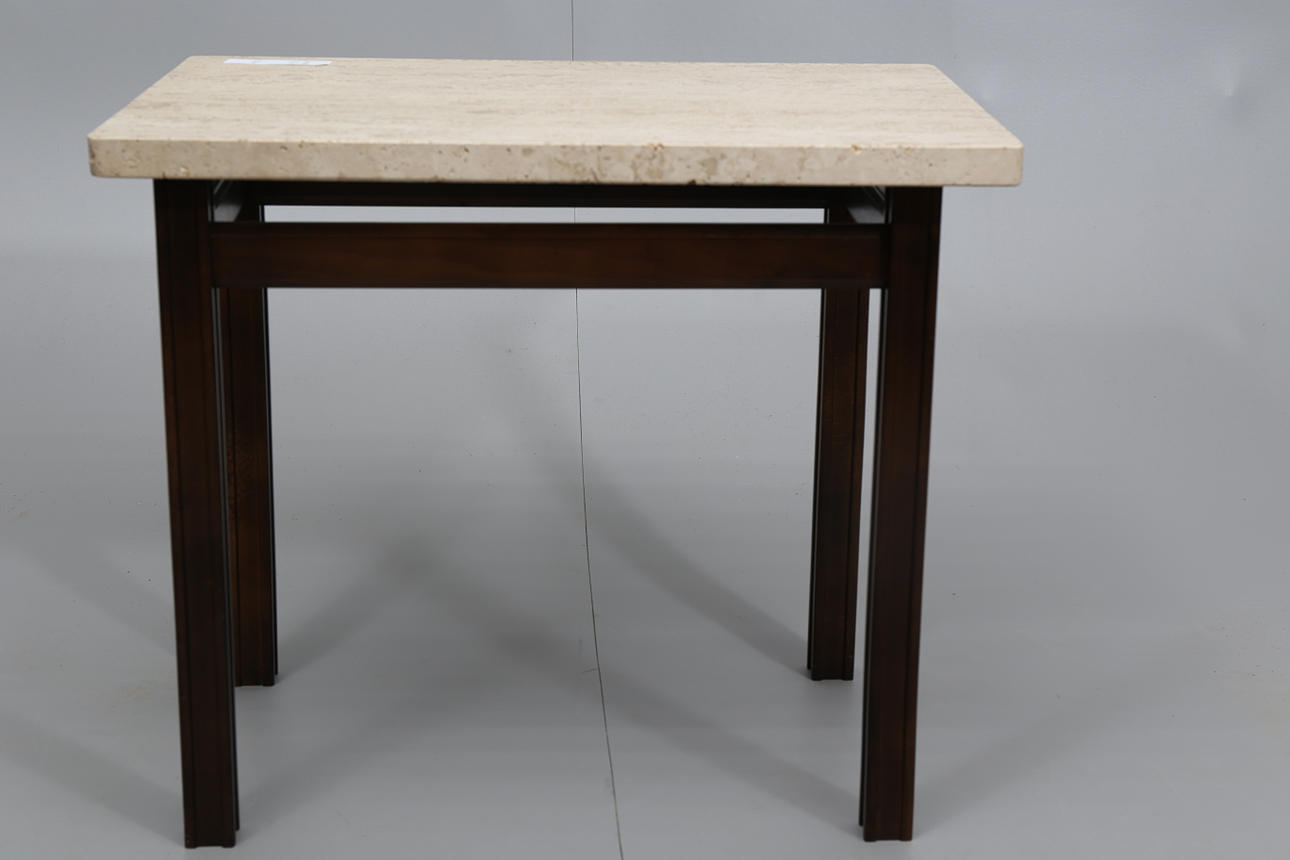 BORD MED TRAVERTINSKIVA, 1970-tal.