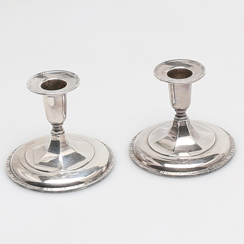 LJUSSTAKAR i silver, ett par, Ceson Guldvaru Ab, Göteborg, 1956.