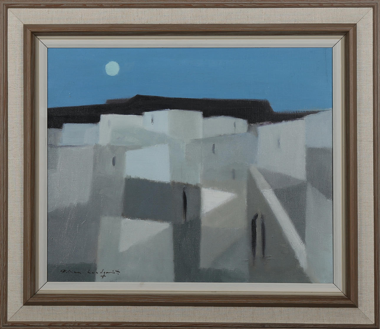 FABIAN LUNDQVIST. Sydländsk stadsbild, olja på duk, signerad.