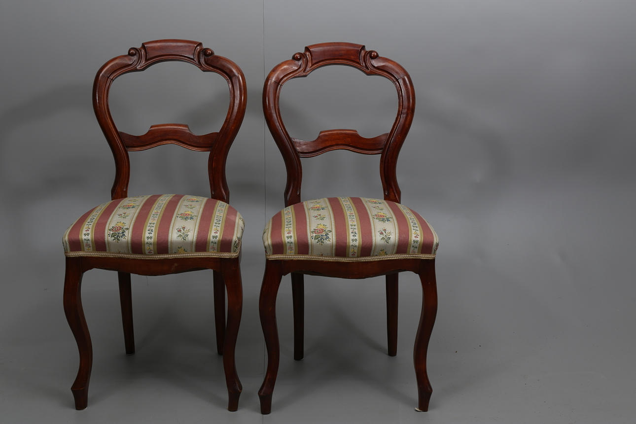 STOLAR, mahogny, 2 stycken, nyrokoko, 1890-tal.