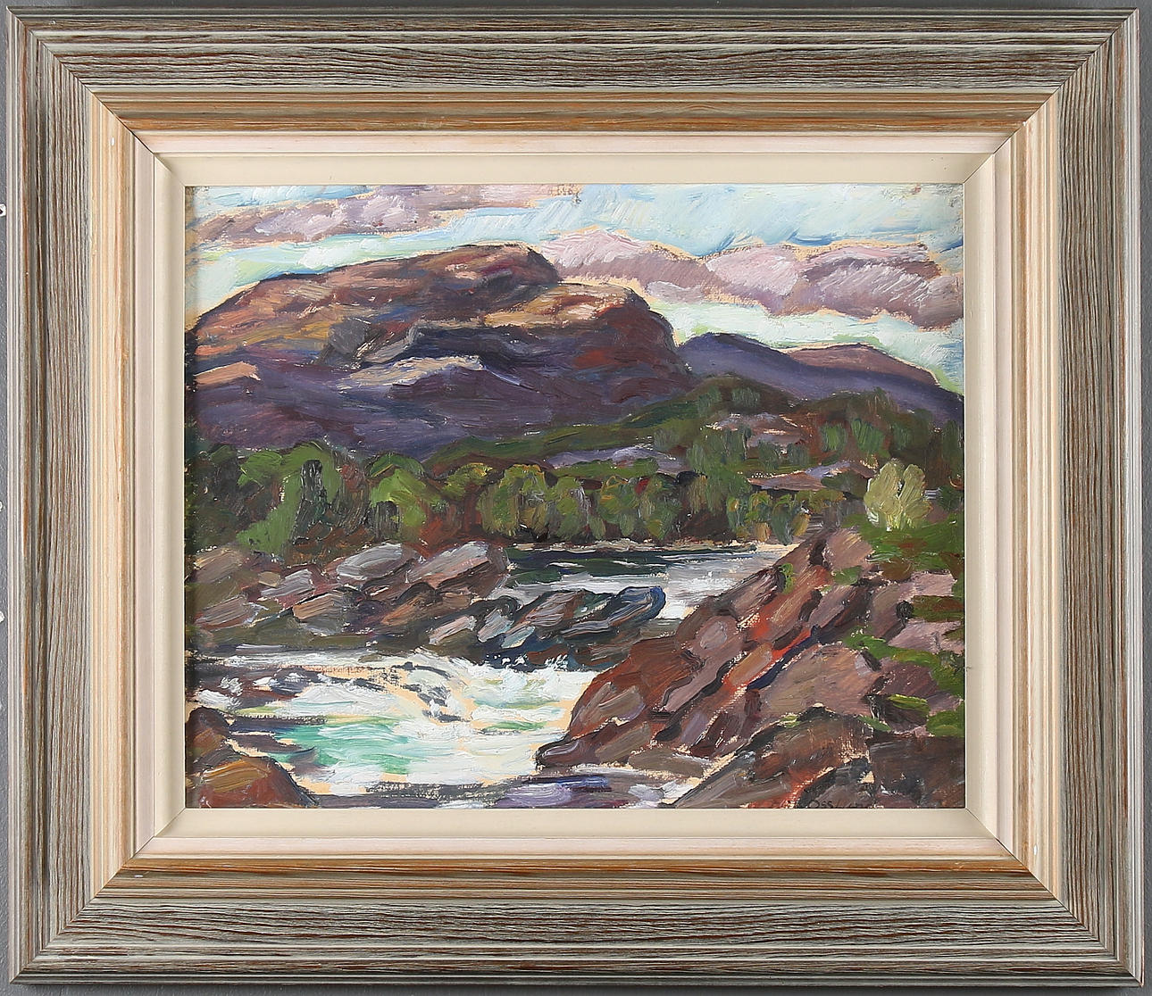 ERIK OSSLUND. Olja på pannå, signerad.