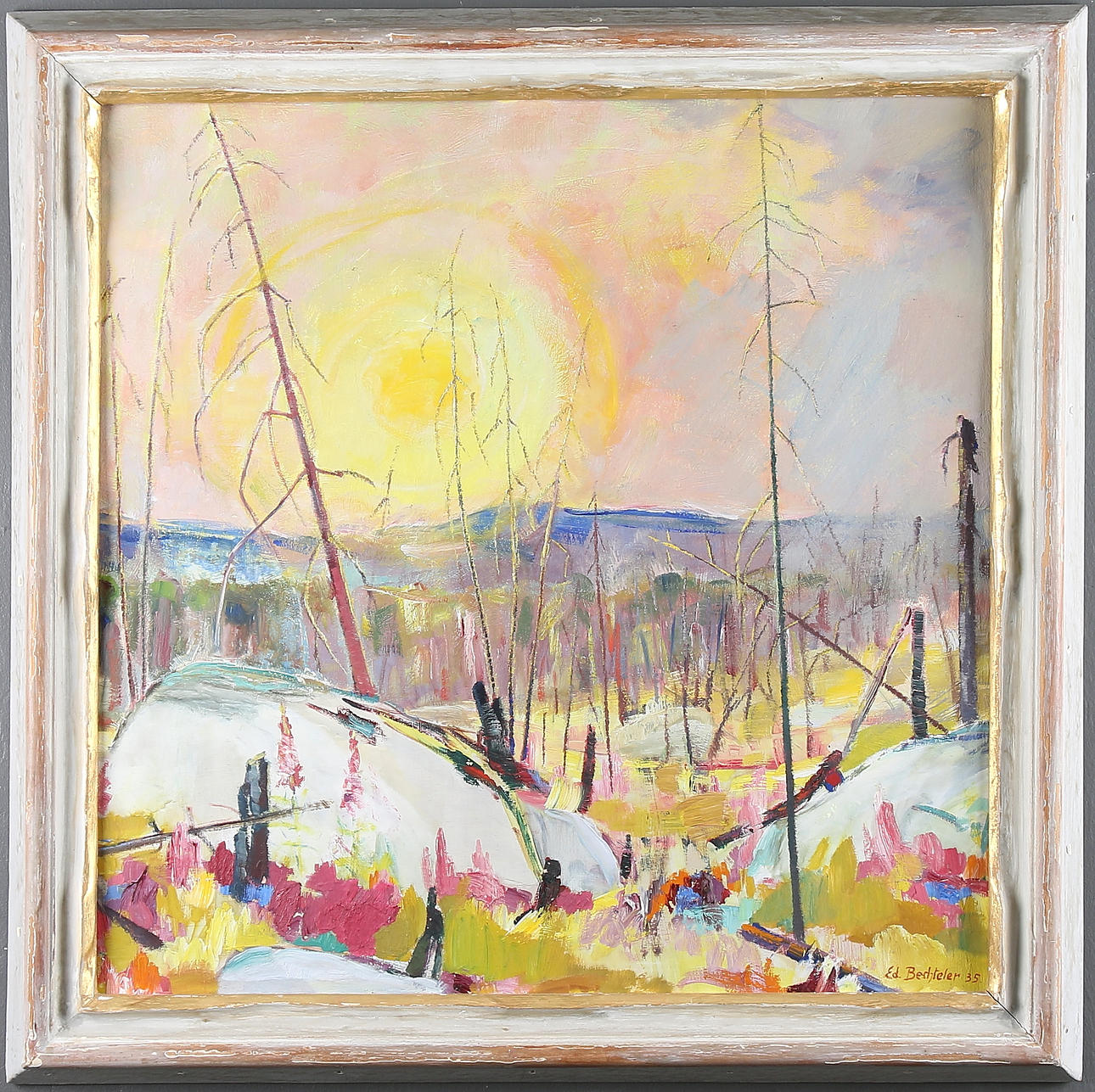 EDUARD BECHTELER. Olja på pannå, signerad och daterad -35.