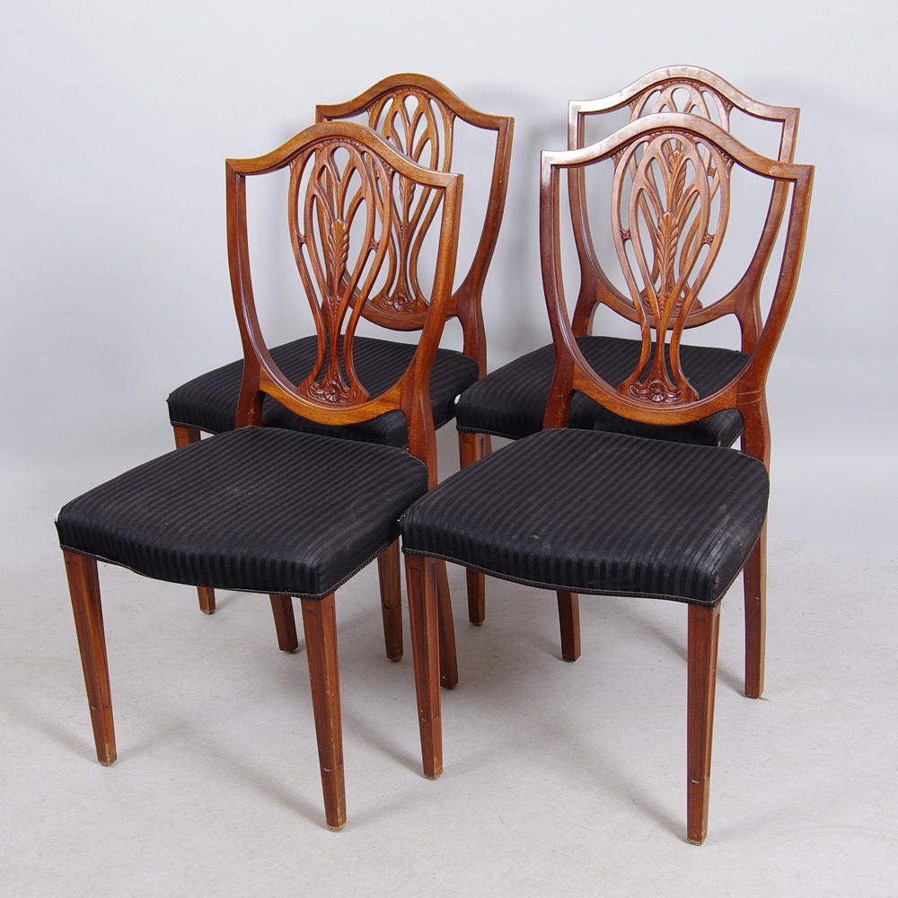 STOLAR, 4 stycken, mahogny, Hepplewhitestil.