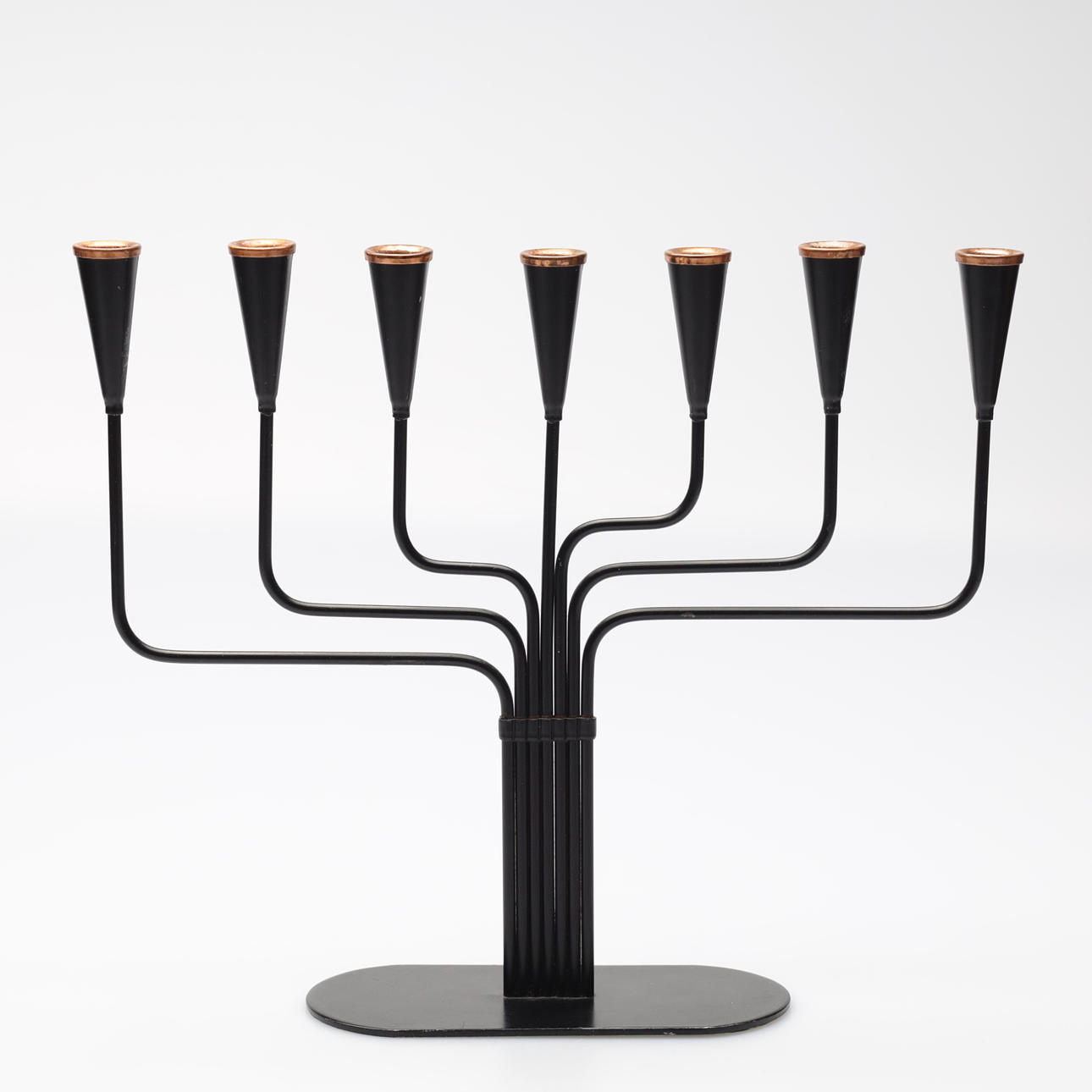 LJUSSTAKE, metall, 7-armad, 1950-tal.