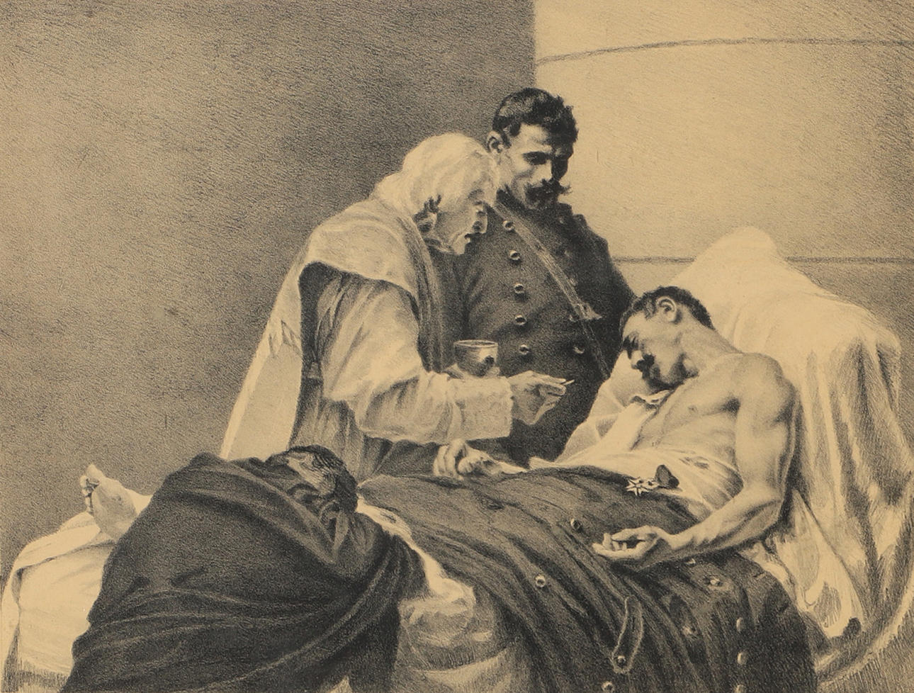 NILS FORSBERG. Death of a Hero, lithograph, signed 1917.