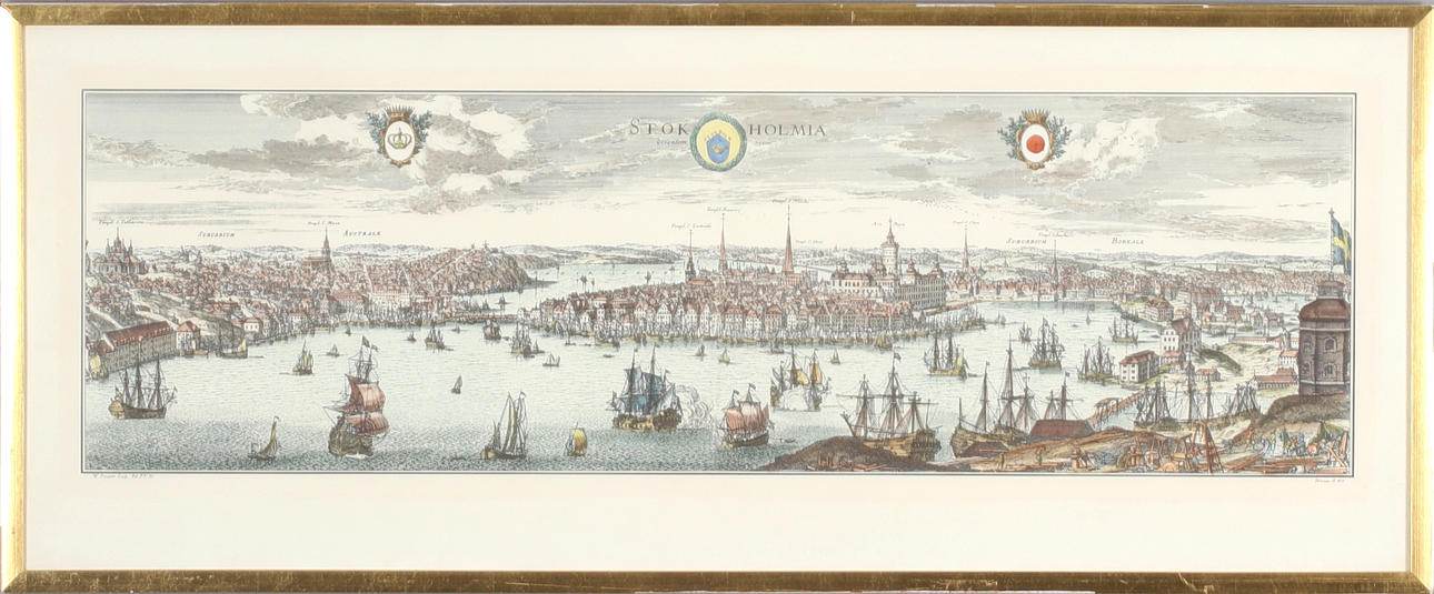 WILHELM SWIDDE. EFTER. tryck efter kopparstick, "Stockholmia".