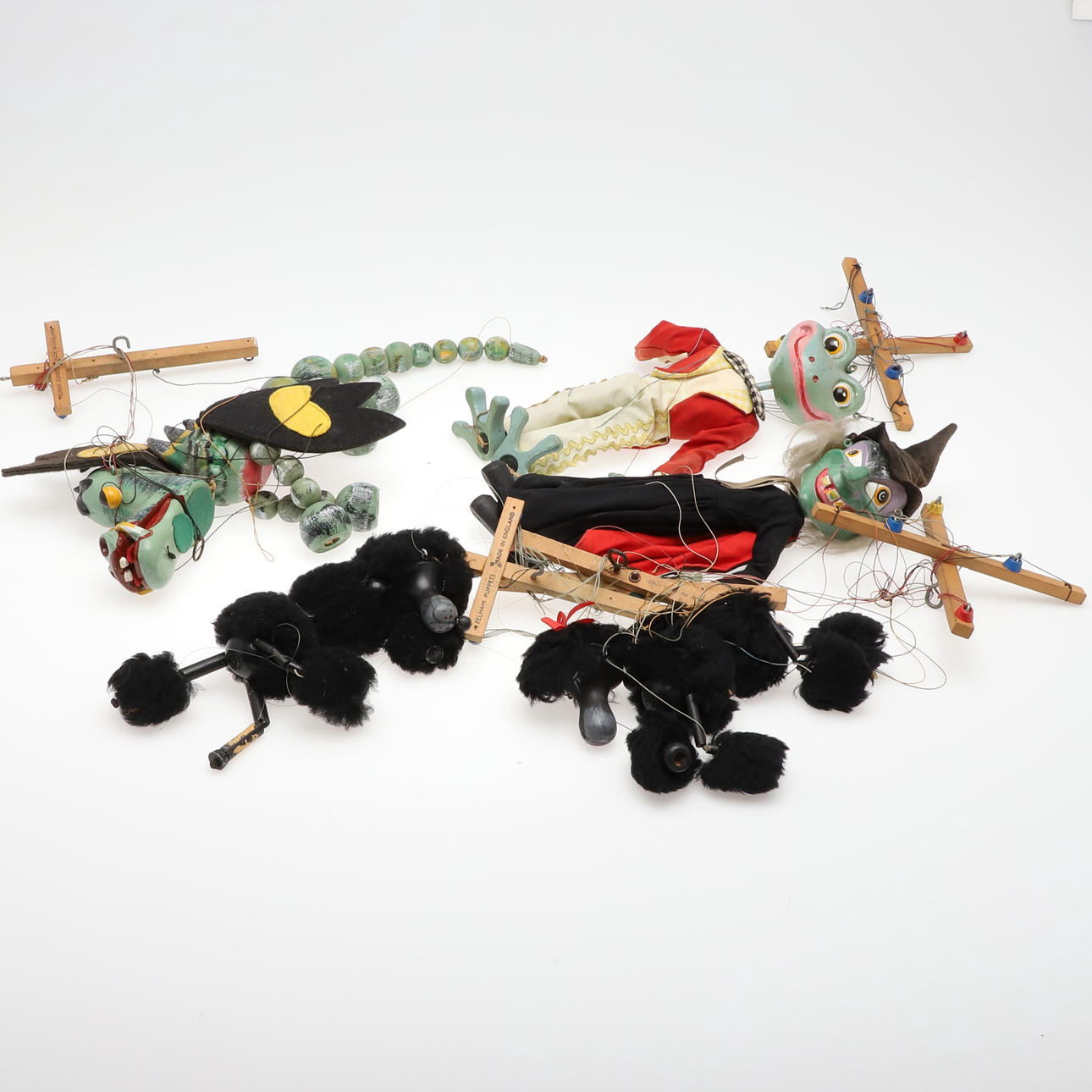 FIVE 1960s/70s PELHAM PUPPETS.
