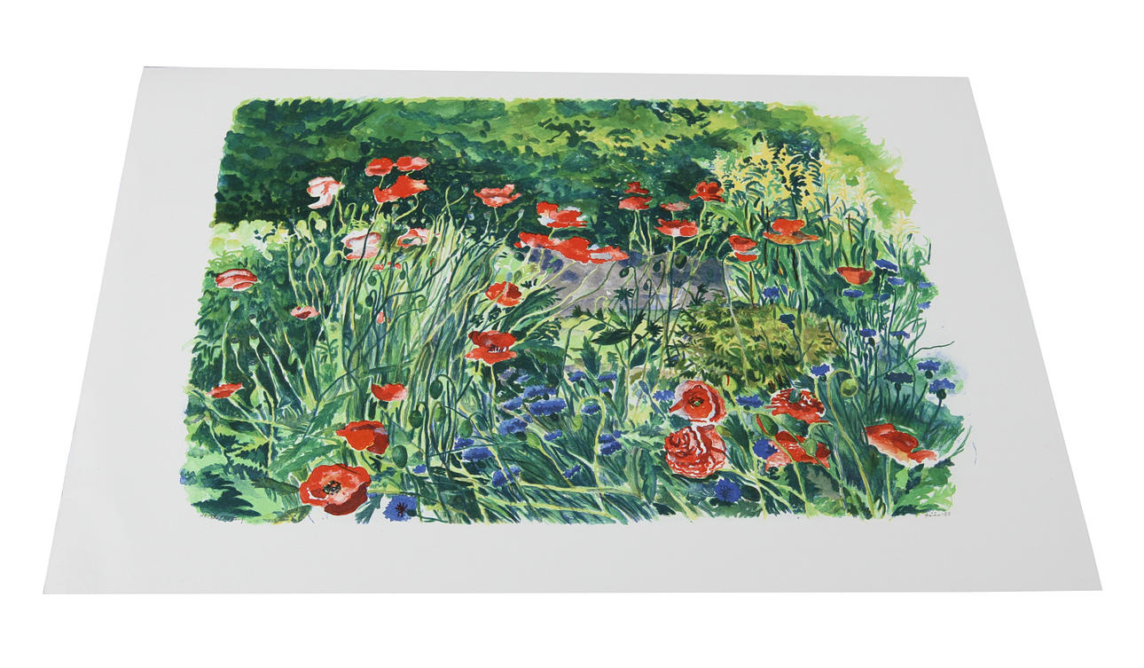 EVY LÅÅS. Färglitografi. Blommor och växter, signerad och numrerad.