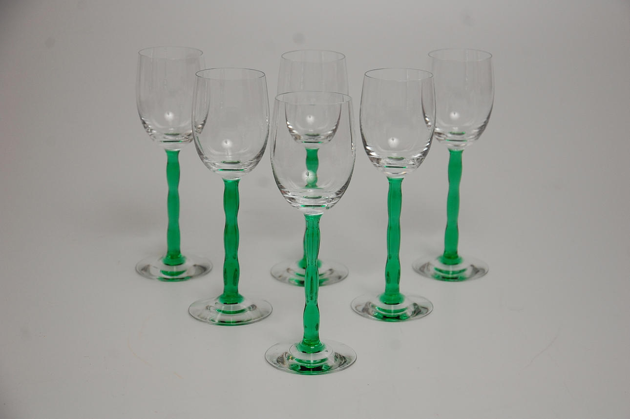 VITTVINGLAS, 6 st " Nobel " Gunnar Cyrén, Orrefors.