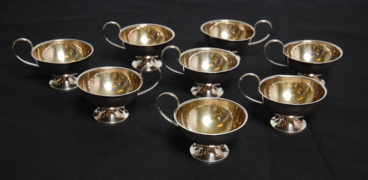 PUNCHBÄGARE, 8 st silver , vikt 256 g.