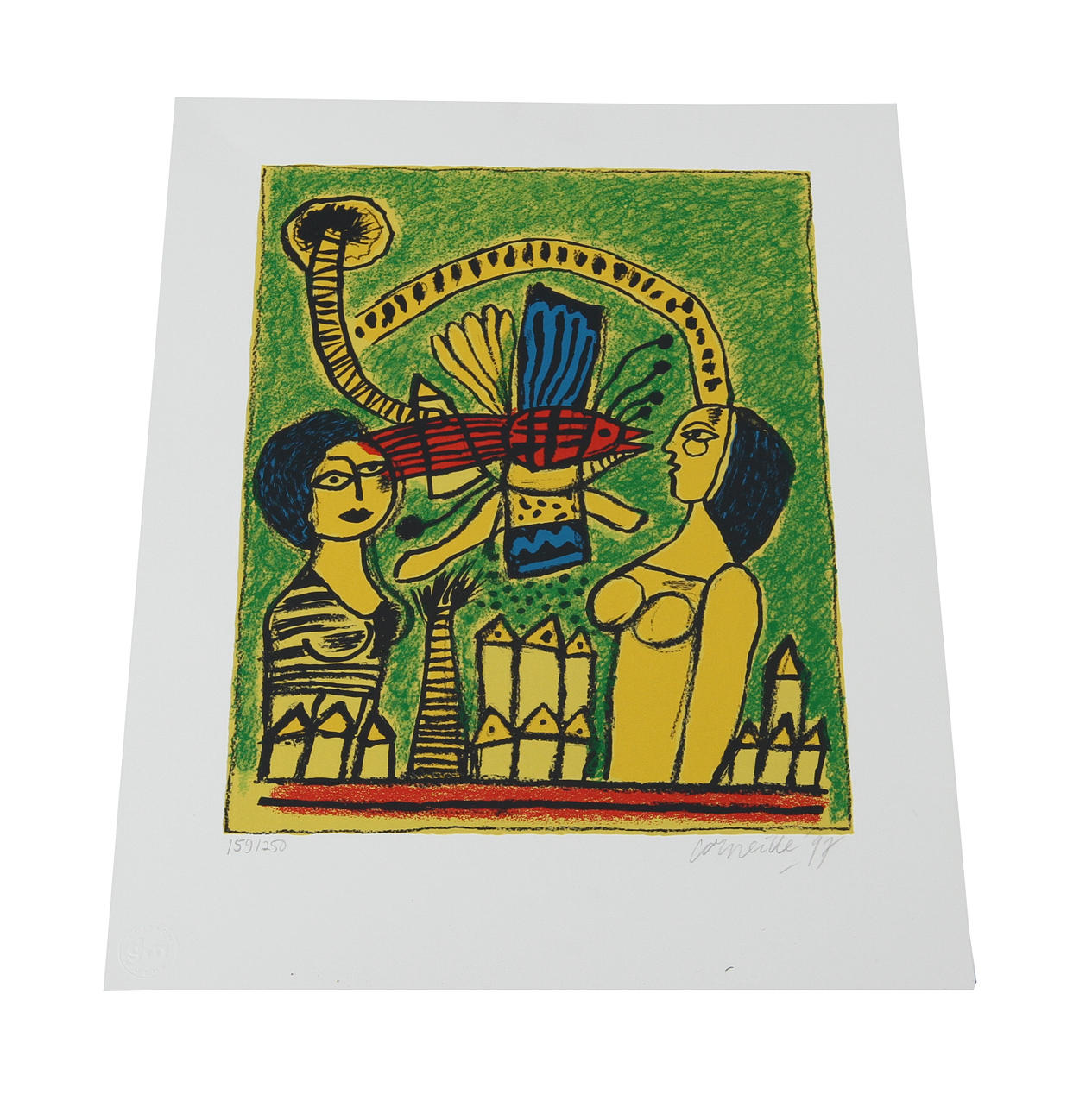 CORNEILLE. Färglitografi. Figurkomposition, signerad, 159/250.