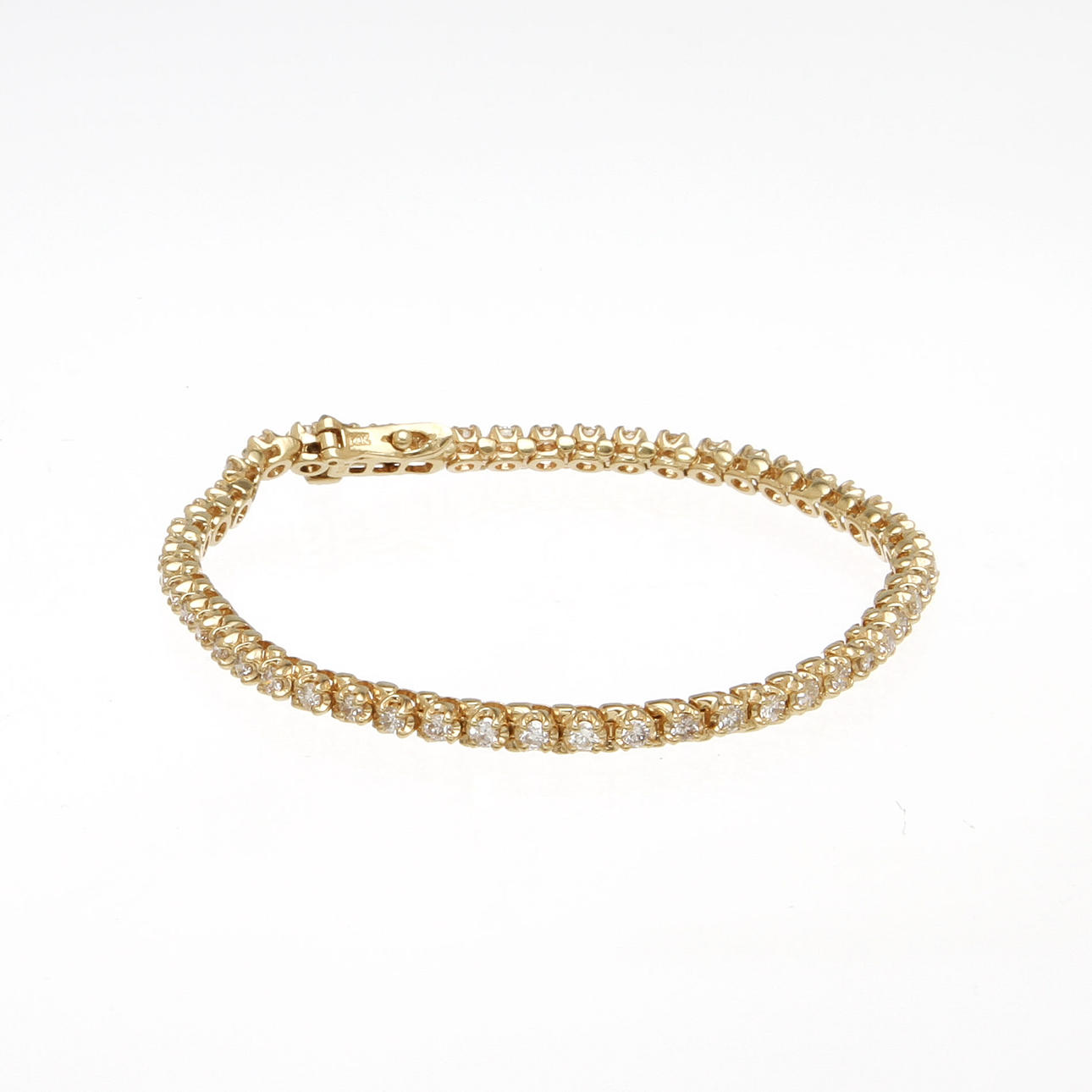ARMLÄNK, 14K rödguld med diamanter, totalt ca 2,0 ct. Vikt 10,1 g.