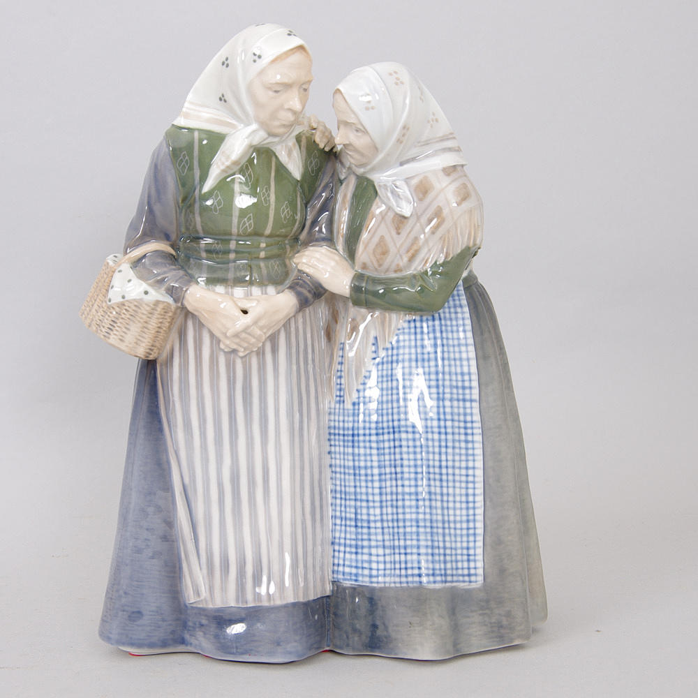 FIGURIN, porslin, 2 gummor, Royal Copenhagen.