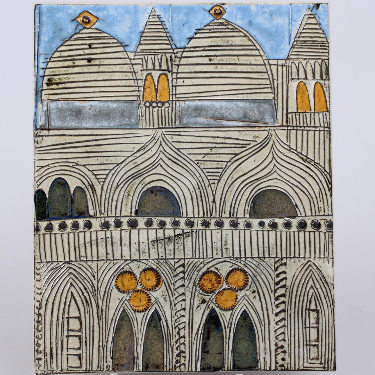 VÄGGRELIEF, stengods, Venedig, Lisa Larson, Gustavsberg.