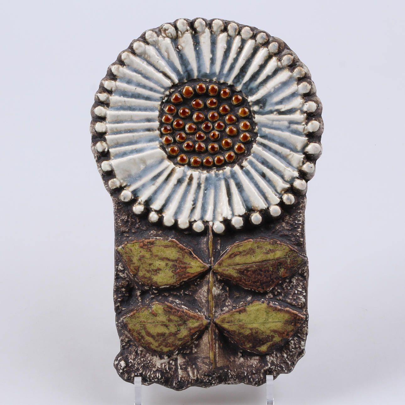 VÄGGRELIEF, stengods, blomma, Lisa Larson, Gustavsberg.