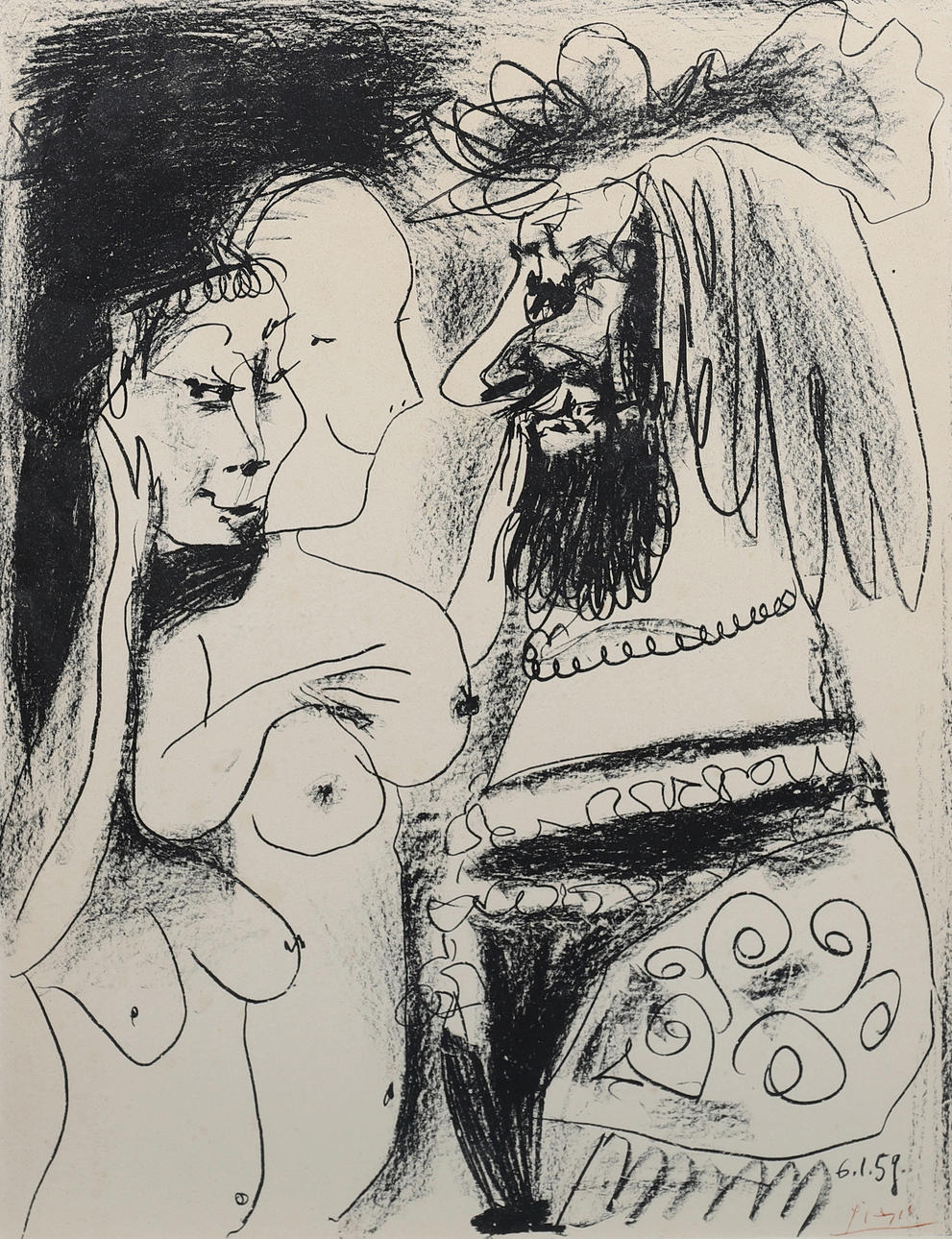 PABLO PICASSO, "LE VIEUX ROI".
