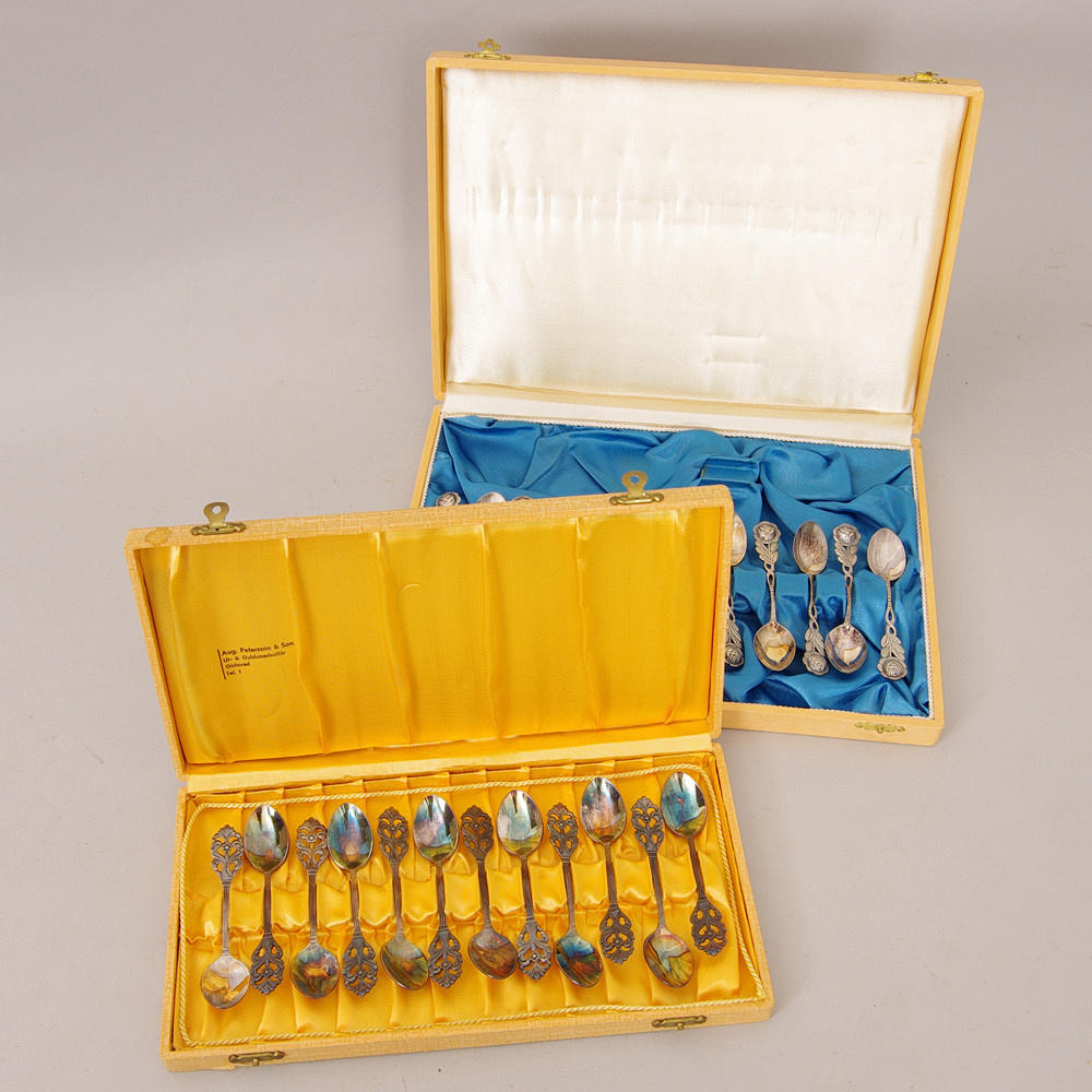 KAFFESKEDAR, 12+12 stycken, nysilver.