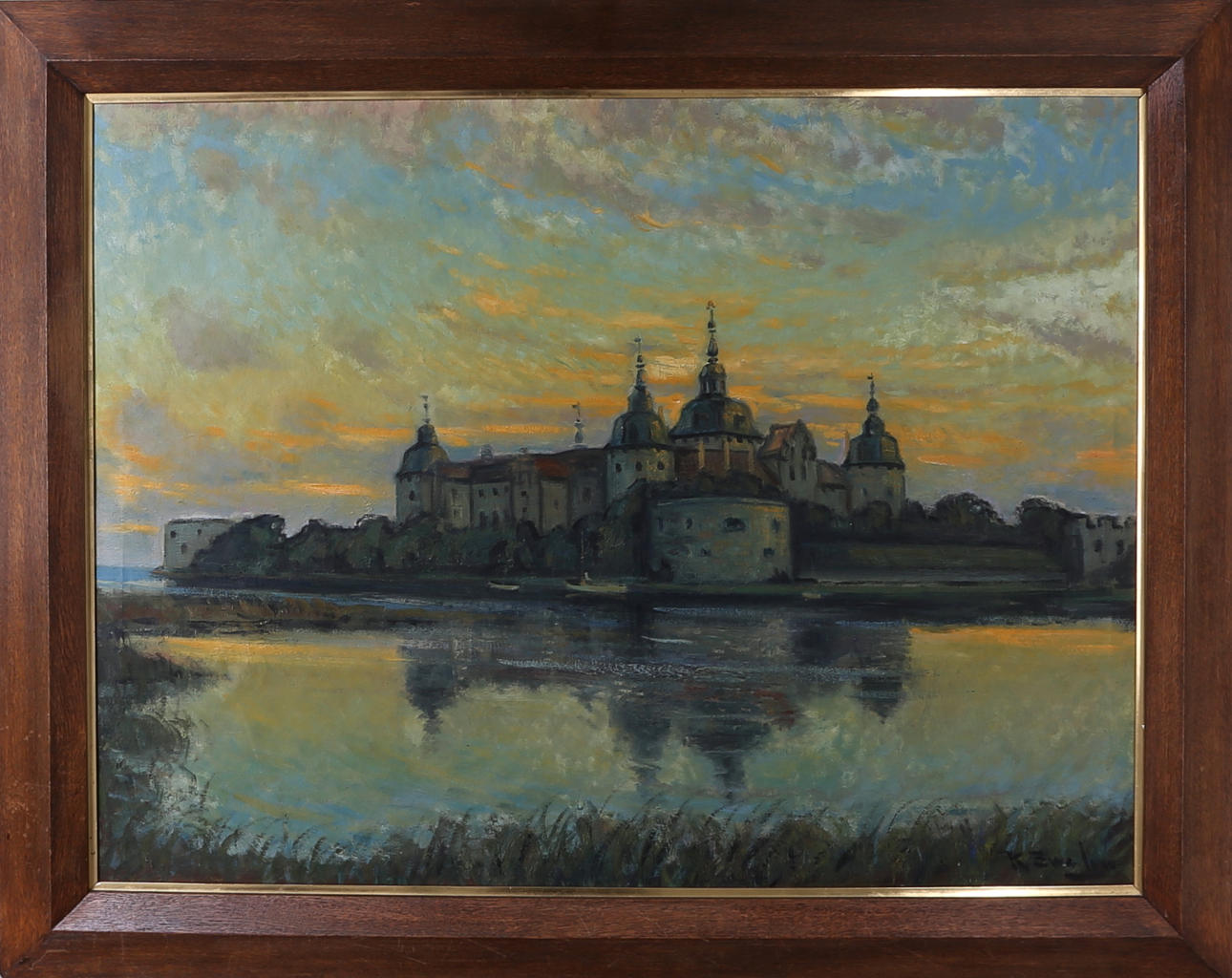 RAGNAR SWAHN. Kalmar Slott, olja på duk, signerad.