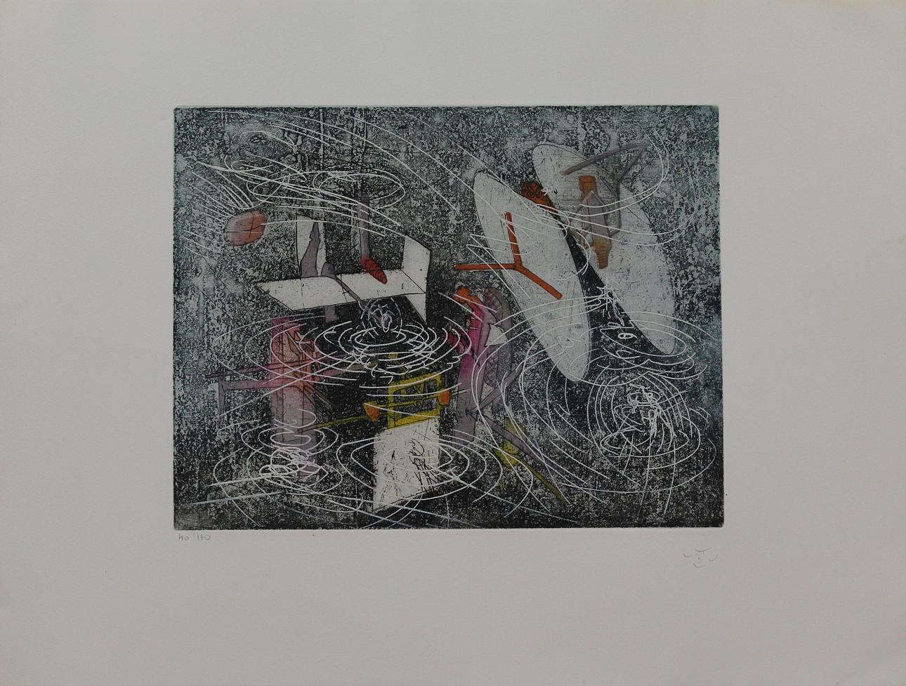 ROBERTO MATTA. Komposition. Färgetsning. Signerad Matta. 40/110.