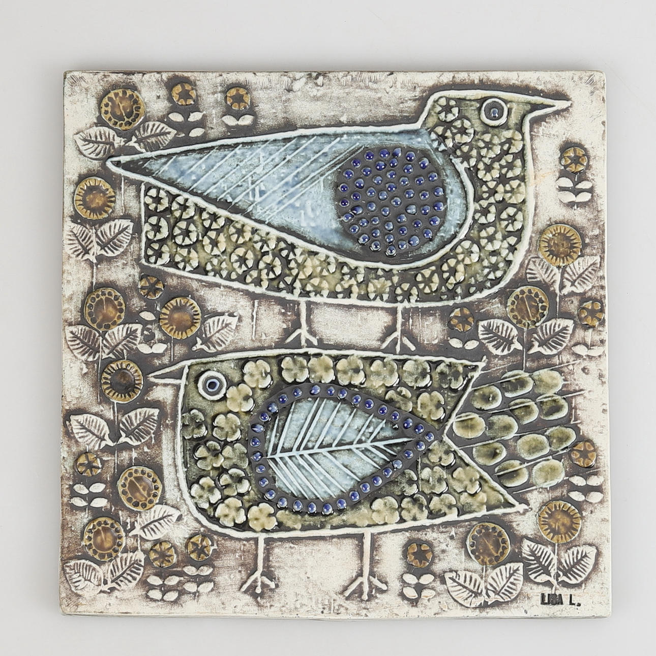 LISA LARSON. Wall plaque, stoneware, Gustavsberg.