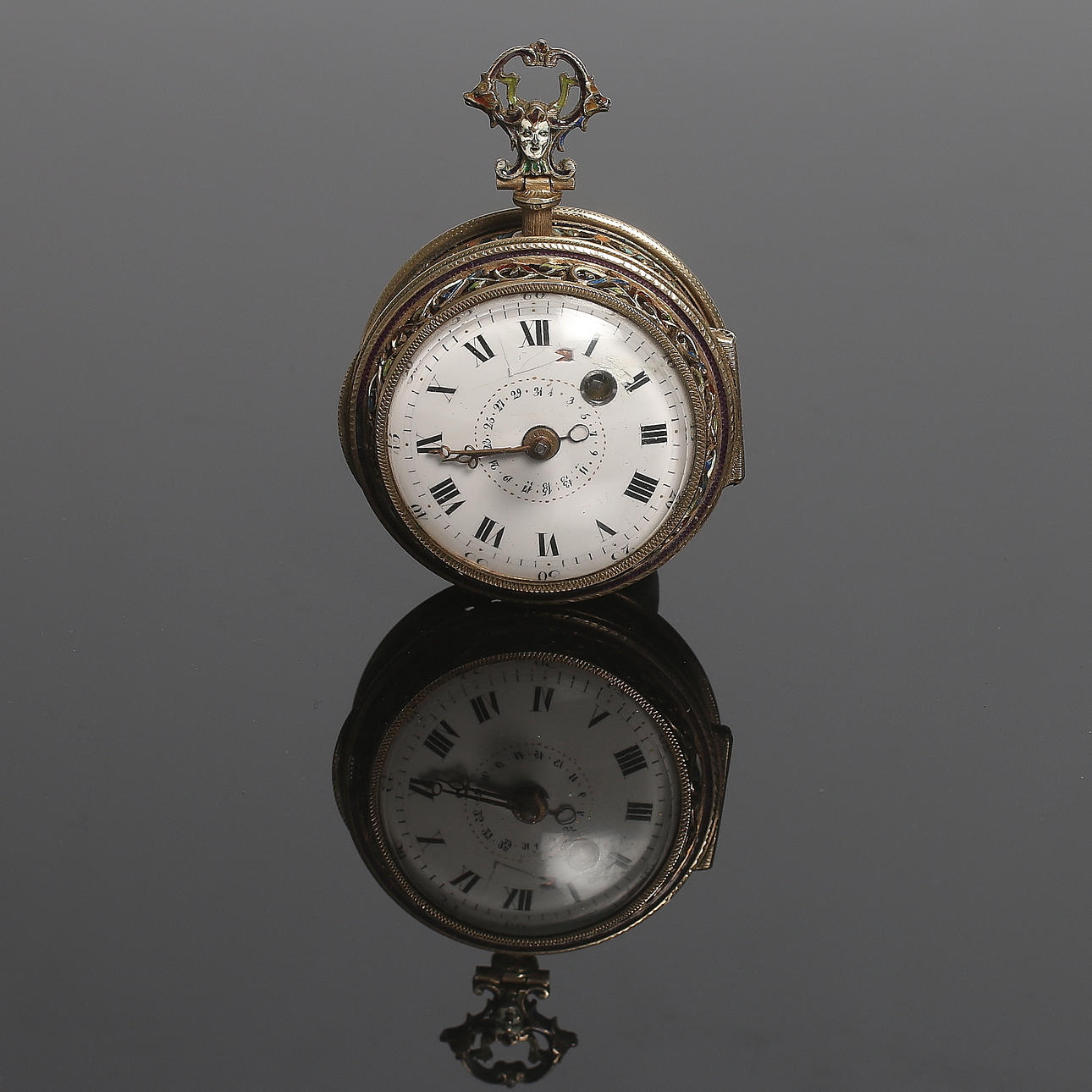 FICKUR, silver, "spindelur" 1700-talets andra hälft.