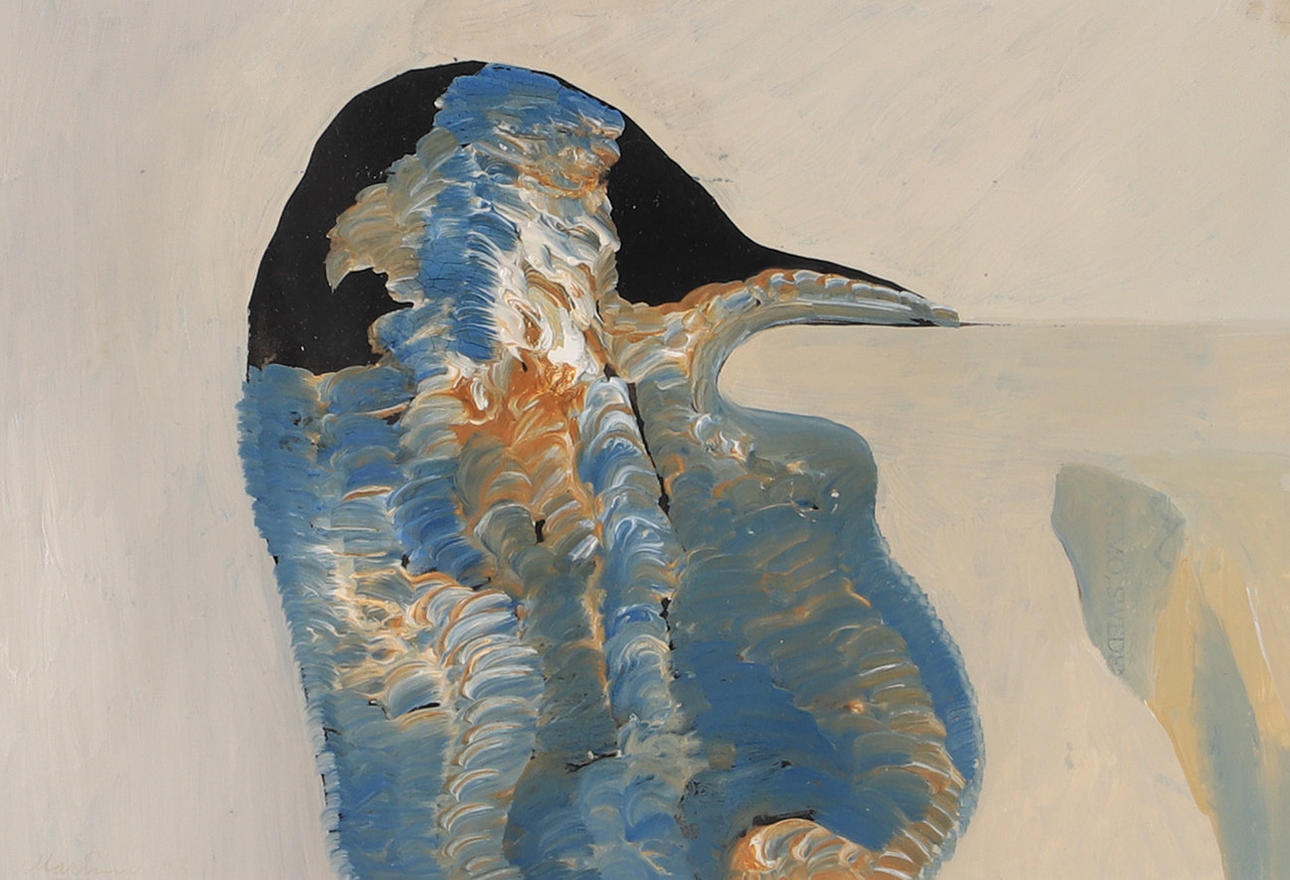 OIDENTIFIERAD KONSTNÄR. Bird, mixed media, signed Martin.