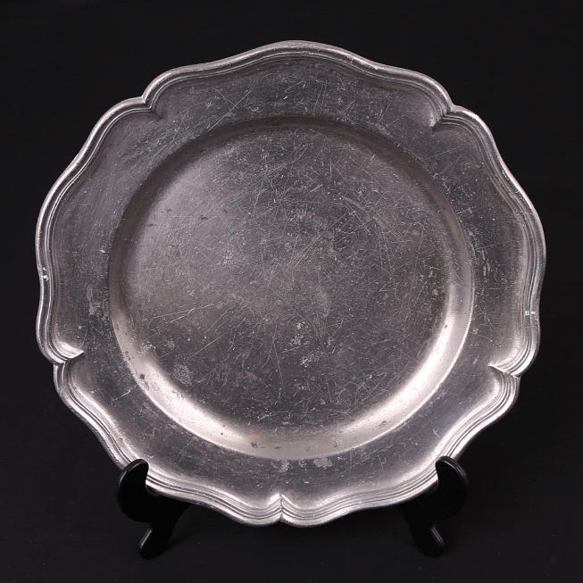 TALLRIK, tenn, rokoko, Johan Gustaf Ryman, Stockholm 1776.