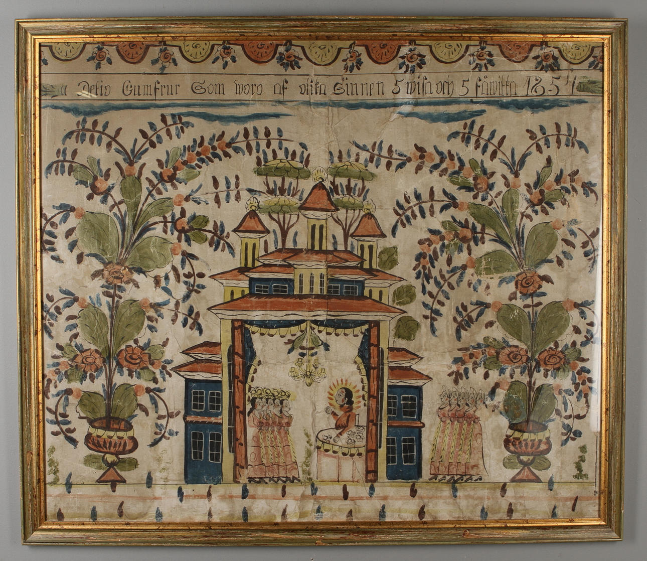 BONADSMÅLNING, allmoge, daterad 1854.