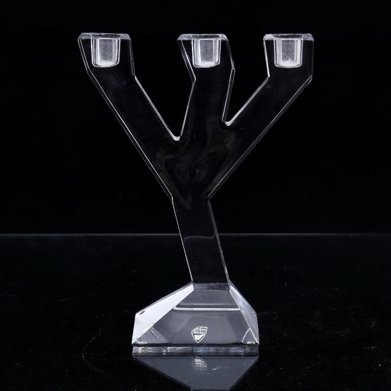 CANDELABER, glass, "Construct", Martti Rytkönen, Orrefors.