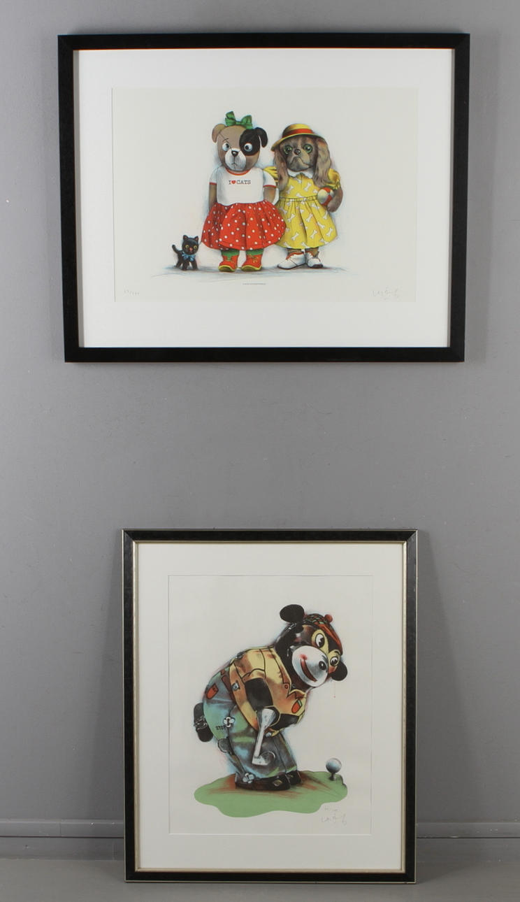 LASSE ÅBERG. 2 st, färglitografier, signerade, numrerade 94/175 och 62/290.