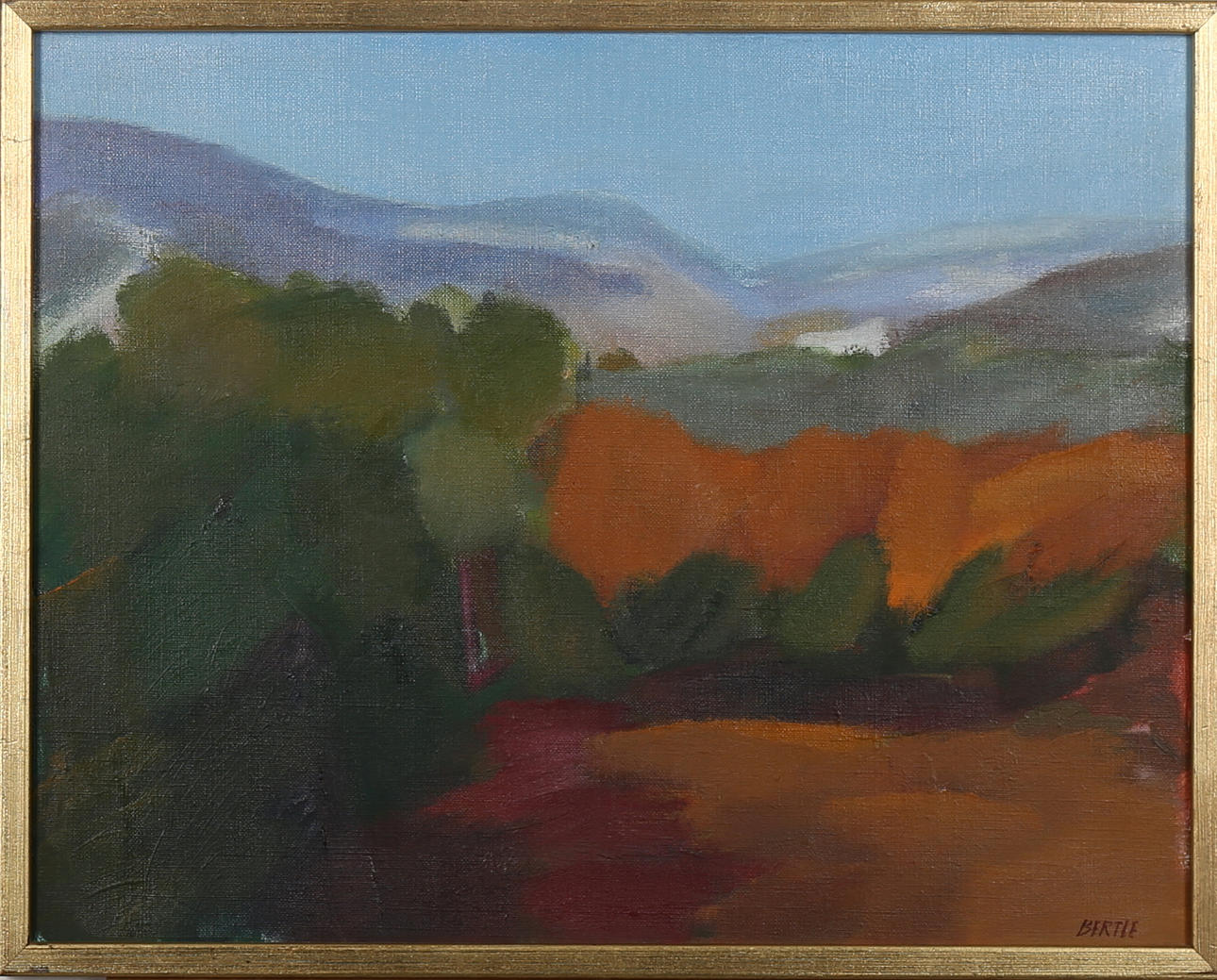 LARS BERTLE. Olja på duk, "Höst i fjällen" signerad Bertle.
